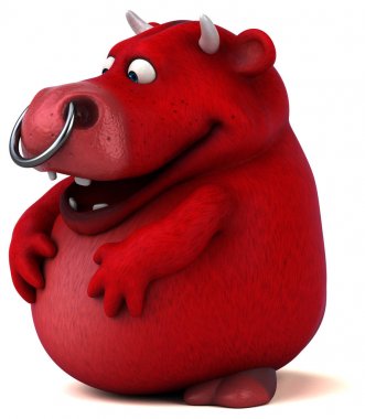 sevimli kırmızı boğa 