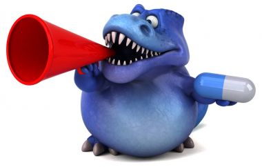 çizgi film karakteri holding hap