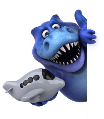 komik karikatür karakter holding uçak 