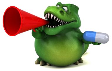 çizgi film karakteri holding hap