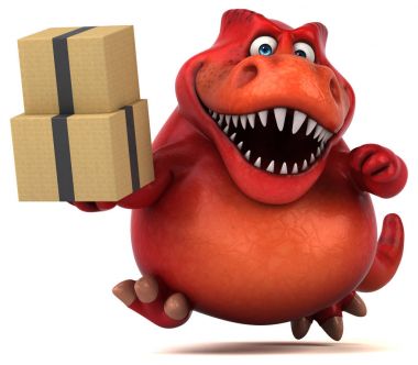  kutuları tutarak çizgi film karakteri