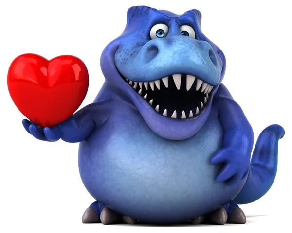 Funny cartoon character with heart — Stock Photo, Image