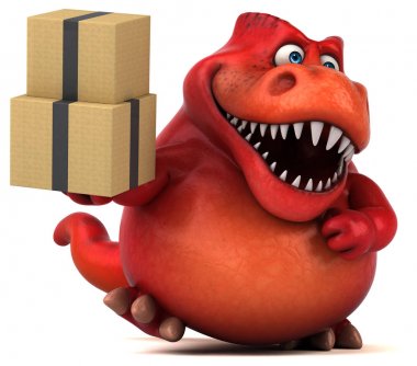  kutuları tutarak çizgi film karakteri