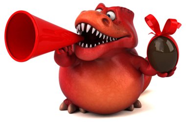 Eğlenceli dinozor holding yumurta   