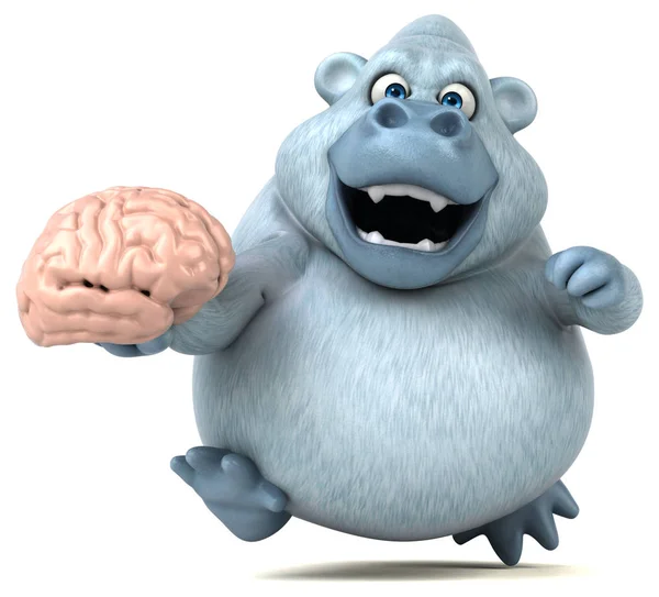 Çizgi film karakteri beyin holding — Stok fotoğraf
