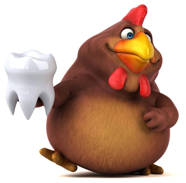 Desenho animado personagem segurando dente — Fotografia de Stock