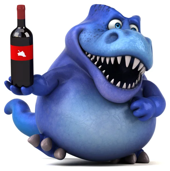 Personaje de dibujos animados celebración de vino — Foto de Stock