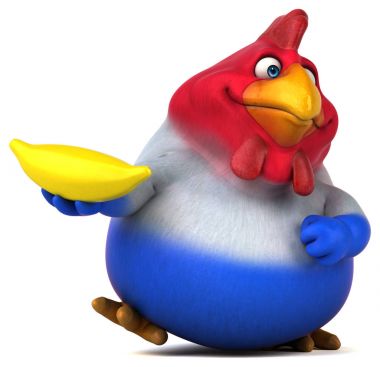 çizgi film karakteri holding muz 