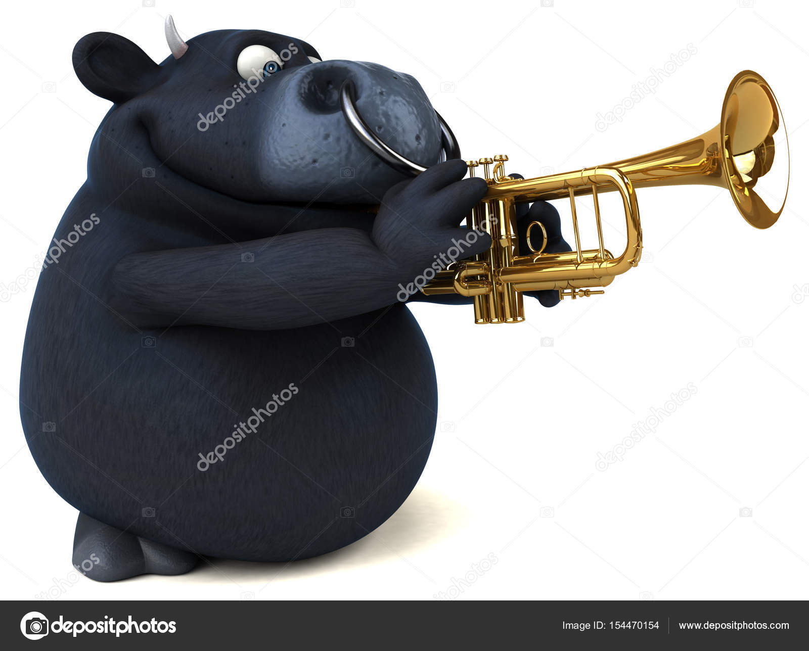 Cartoon character with trumpet Stock Photo by ©julos 154470154