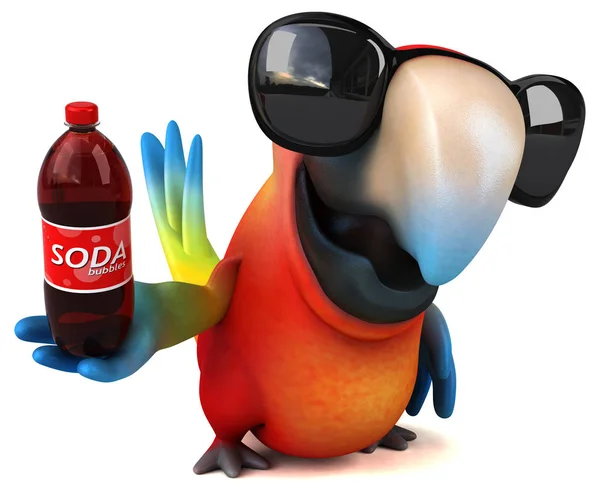 Cartoon character holding soda — Stock Photo, Image