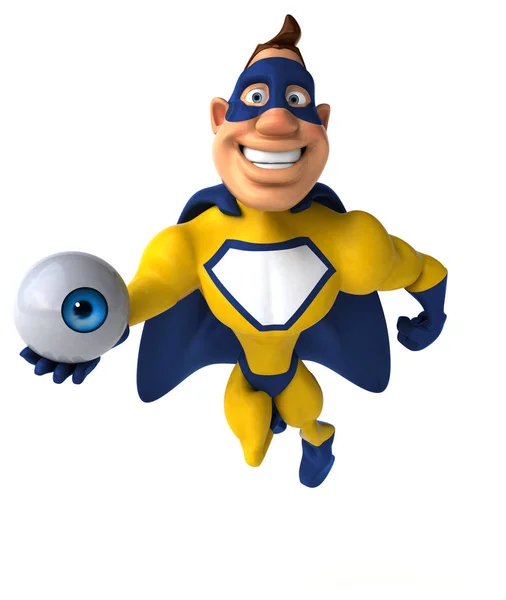 Superhero holding eye — Stock Photo, Image