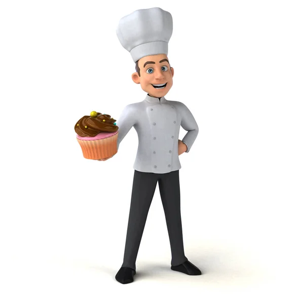 Chef celebración cupcake —  Fotos de Stock