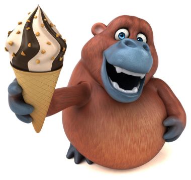 çizgi film karakteri holding dondurma 