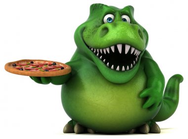 çizgi film karakteri pizza holding  