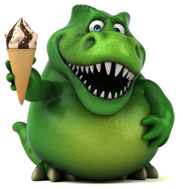 çizgi film karakteri holding dondurma 