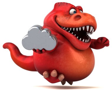 Eğlenceli çizgi film karakteri holding bulut