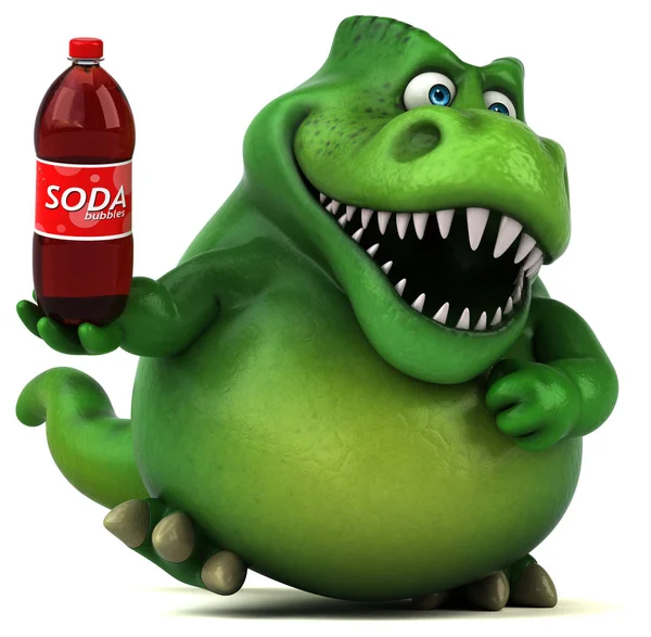 Seriefiguren holding soda — Stockfoto
