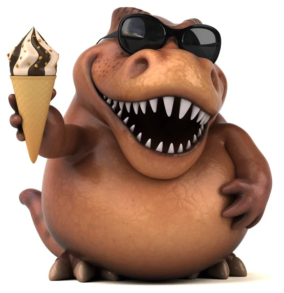 Cartoon character holding ice cream — Stock Photo, Image