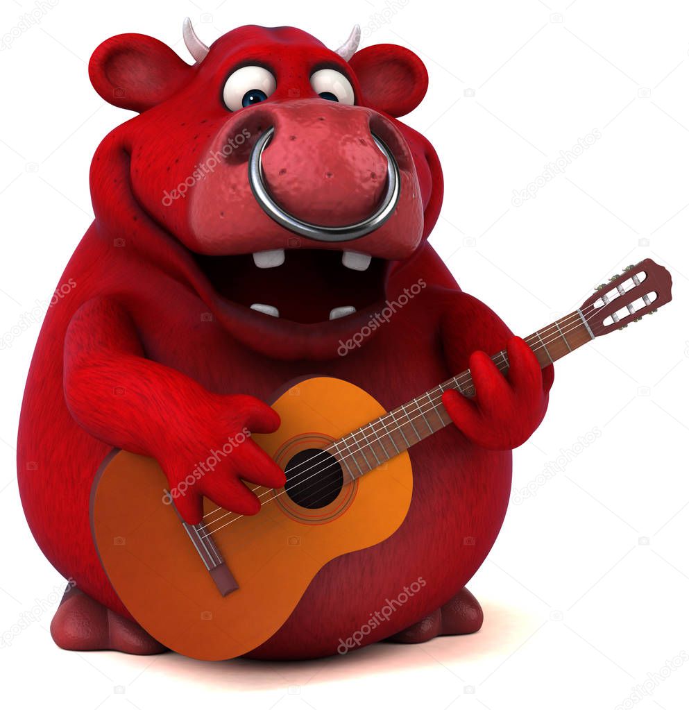 cartoon character holding guitar 