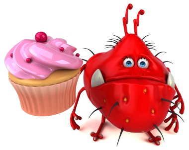 cupcake tutarak çizgi film karakteri