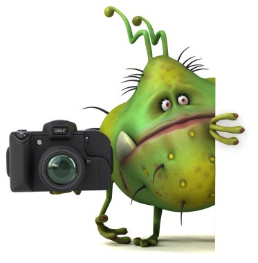   çizgi film karakteri holding kamera