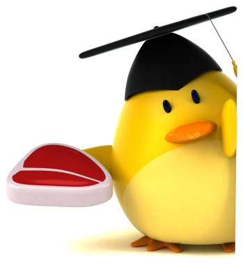 eğlenceli çizgi film karakteri eti holding