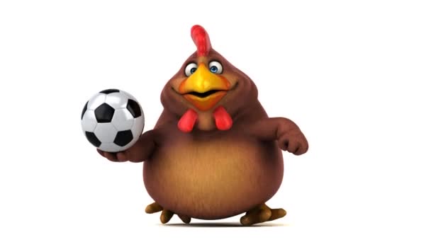 Cartoon character holding ball — Stock Video