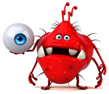 komik karikatür karakter holding göz