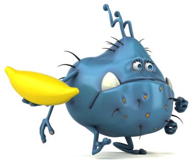 çizgi film karakteri holding muz 