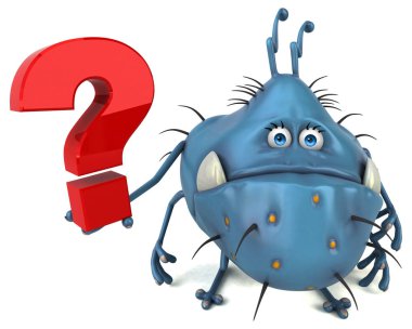 çizgi film karakteri holding soru işareti 