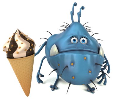 çizgi film karakteri holding dondurma 