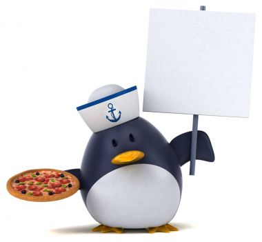 çizgi film karakteri pizza holding  