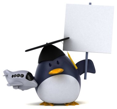 çizgi film karakteri holding uçak