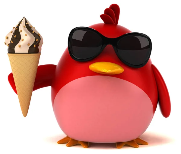 Cartoon character holding ice cream — Stock Photo, Image