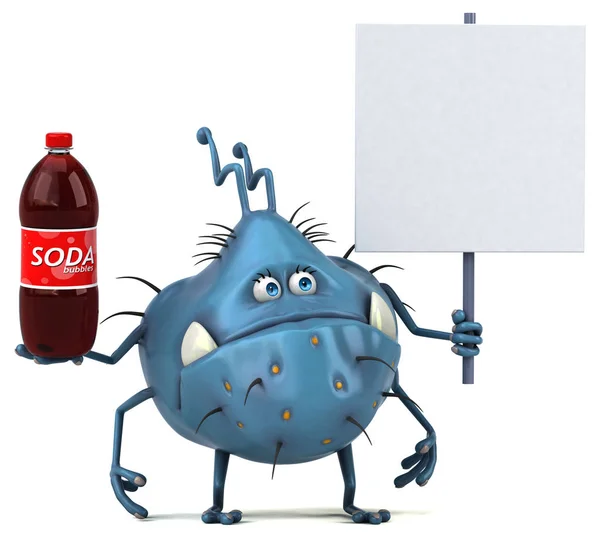 Seriefiguren holding soda — Stockfoto