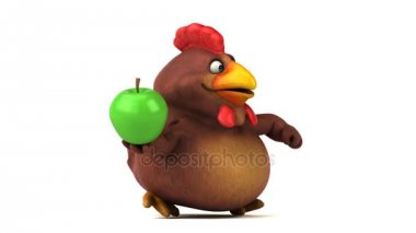 çizgi film karakteri holding elma  