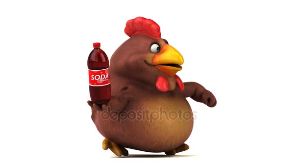 Lustige Cartoon-Figur mit Soda — Stockvideo