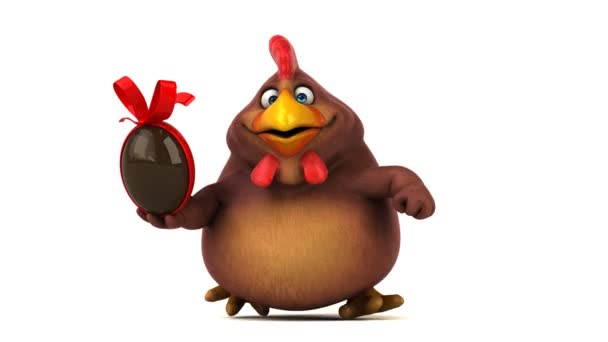 Personagem de desenho animado segurando ovo de Páscoa — Vídeo de Stock