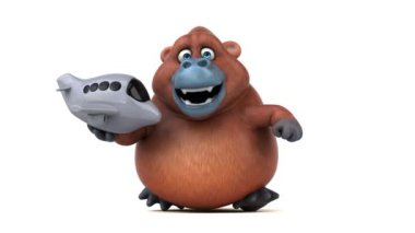 Uçak ile eğlenceli Orangutan 