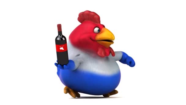 Cartoon character holding wine — Stock Video