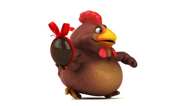 Cartoon character holding easter egg — Stock Video