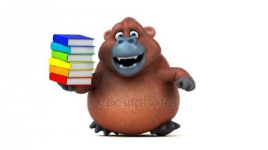 kitap tutan çizgi film karakteri 