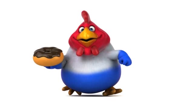 Personagem de desenho animado segurando donut — Vídeo de Stock