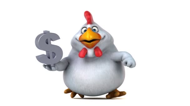 Cartoon character holding dollar — Stock Video
