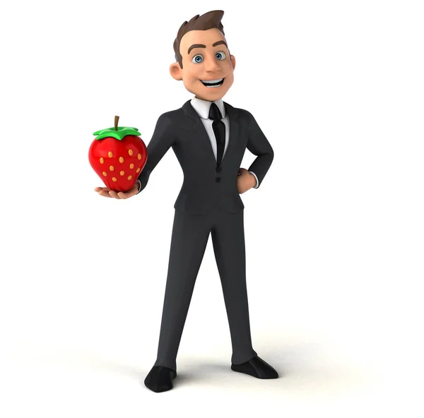 Businessman holding strawberry — Stock Photo, Image