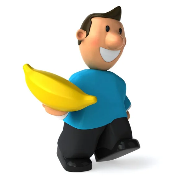Kul casual man innehav banan — Stockfoto