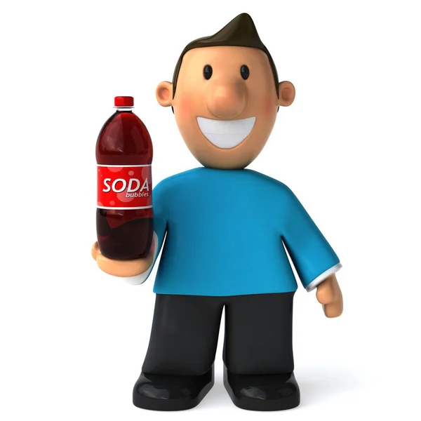 Divertido hombre casual sosteniendo soda — Foto de Stock