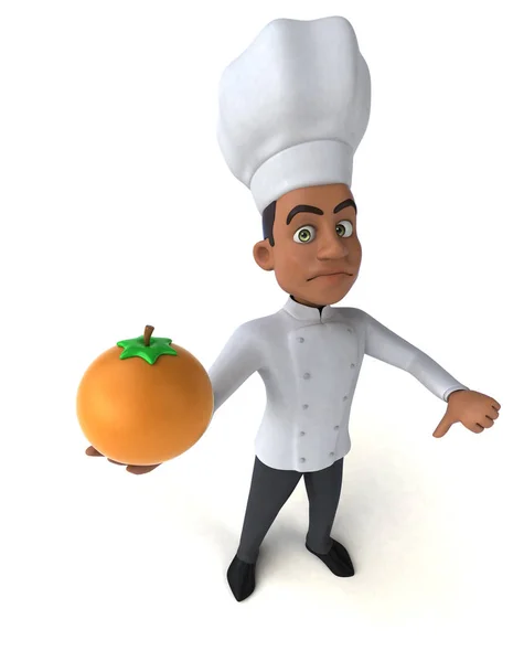 Chef holding orange — Stock Photo, Image