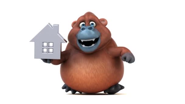 Orangutan holding evi — Stok video
