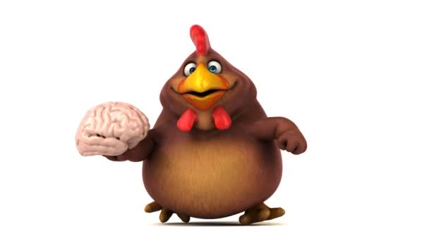Zeichentrickfigur mit Gehirn — Stockvideo